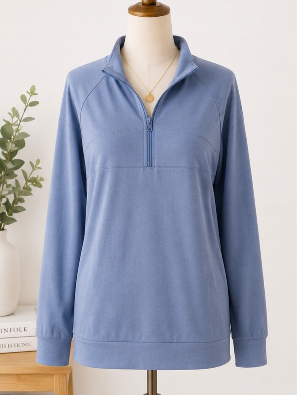 J. JILL FIT QUARTER ZIP LIGHTWEIGHR SWEATSHIRT